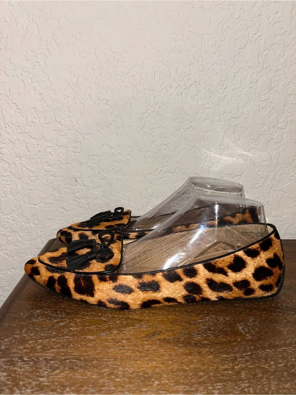 Talbots Francesca Animal Print Tassel Tie Slip On Driver Moccasin Loafer Shoes